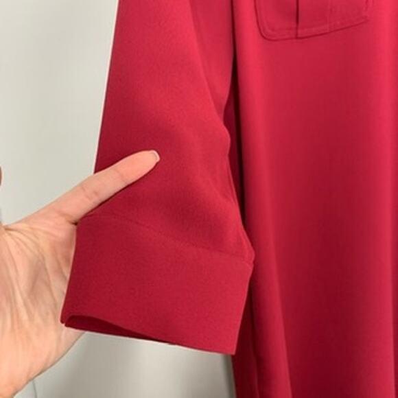 Hobbs London Katelena Mini Shift Tunic Crimson Red Dress Womens Size 8 - Picture 9 of 16